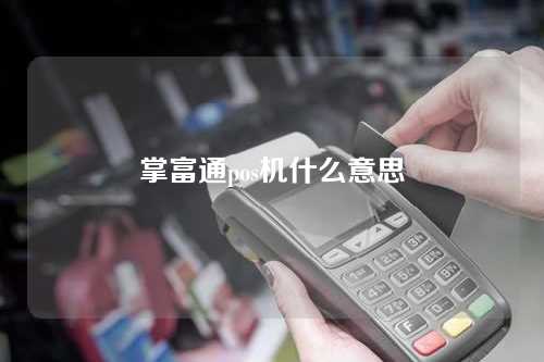 掌富通pos机什么意思（2020掌富通还有人刷吗）