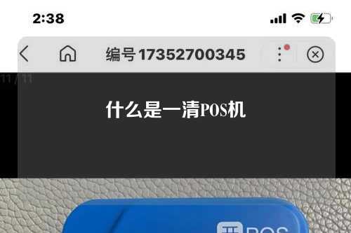 什么是一清POS机（什么是一清pos机啊）