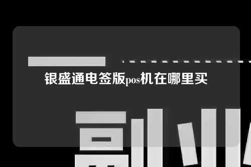 银盛通电签版pos机在哪里买（银盛通电签版怎么样）